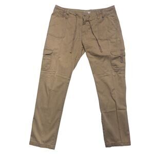 Vintage Levi's Cargo Pants Womens 14 British Khaki Drawstring Straight Leg Twill